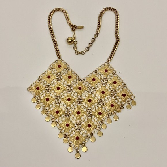 VINTAGE Gold Tone 1970s Vendome Necklace - Picture 6 of 9